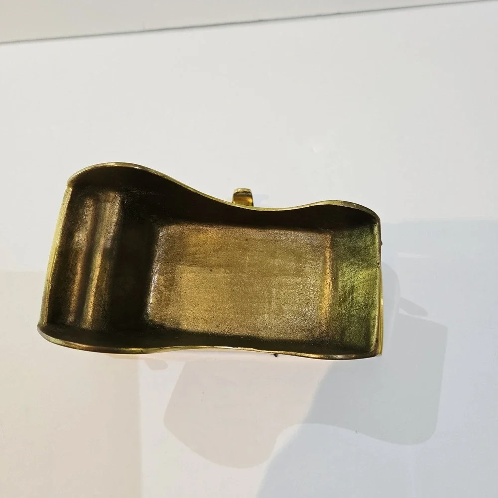 Vintage Solid Brass Sleigh Christmas Stocking Sock Holder Hanger